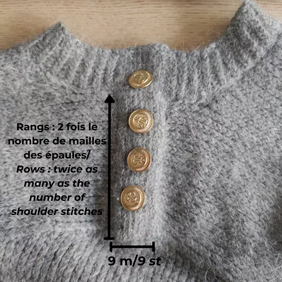 Détail col robe pull Serene forest Terrifiknits