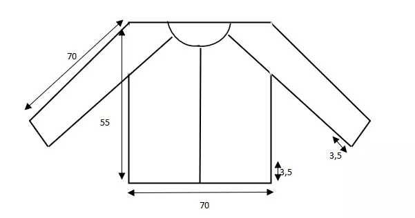 Dimensions terminé gilet ajouré