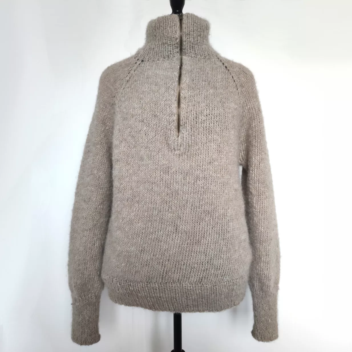 Pull zipper beige porte carre